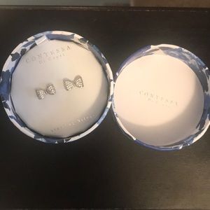 New never worn sterling silver bow earrings